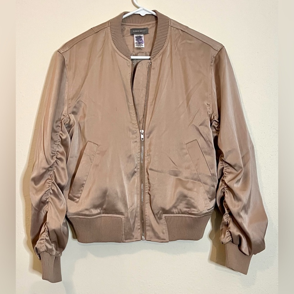 Mauve silky bomber jacket